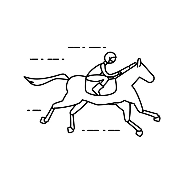 Paard met jockey Racecourse icoon — Stockvector