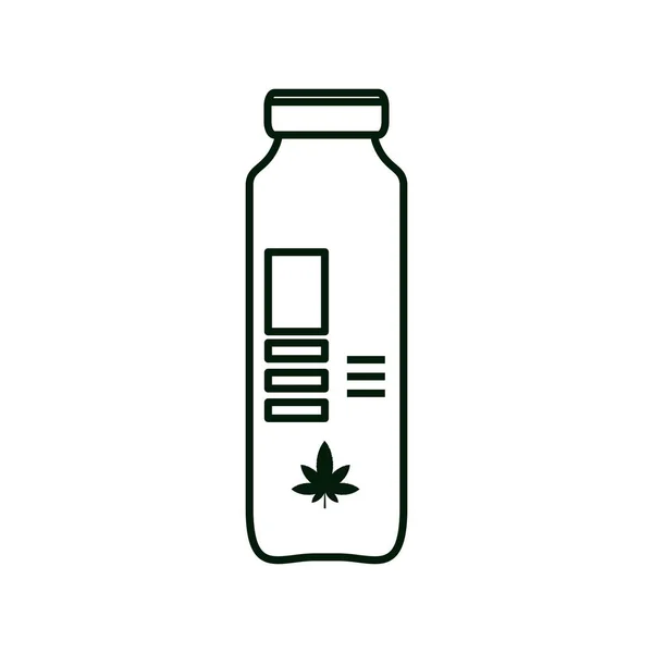 Bouteille de cannabis produit médecine icône — Image vectorielle