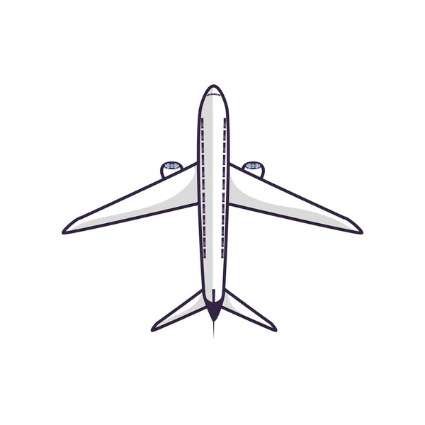 Avião voador veículo isolado ícone — Vetor de Stock