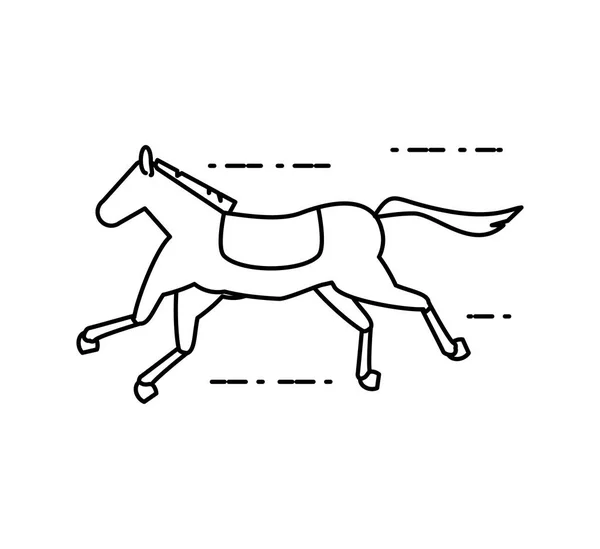 Cavalo com ícone jockey racecourse — Vetor de Stock