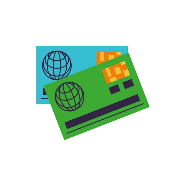 Cartão de crédito ícone de comércio eletrônico de plástico — Vetor de Stock