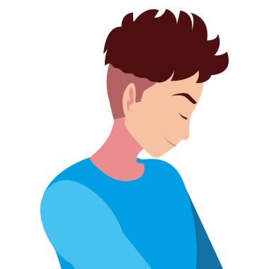 adam karakter vektör ilustration aşağı bakıyor