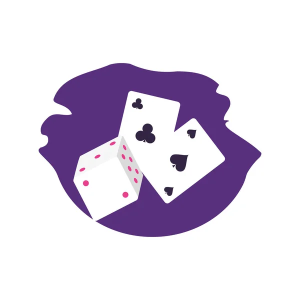 Poker Casino spel kaart met dobbel punten — Stockvector
