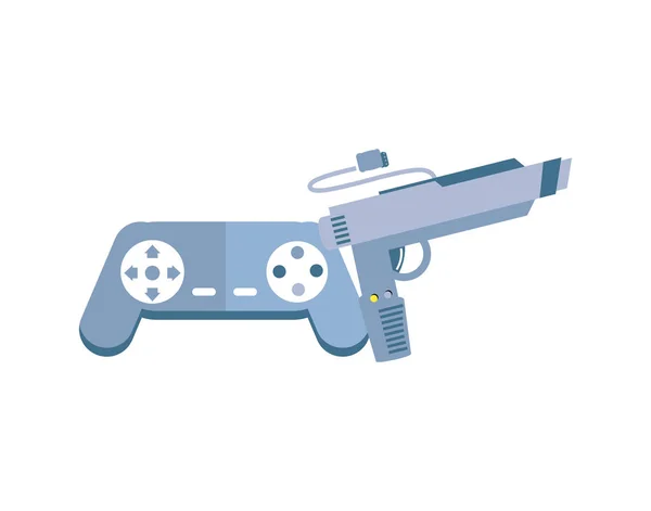 Pistola arma videogioco con controllo — Vettoriale Stock