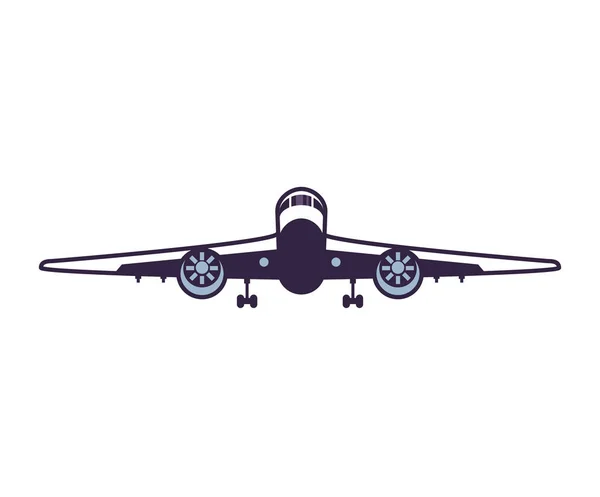 Airplane flying vehicle isolated icon — Stock Vector