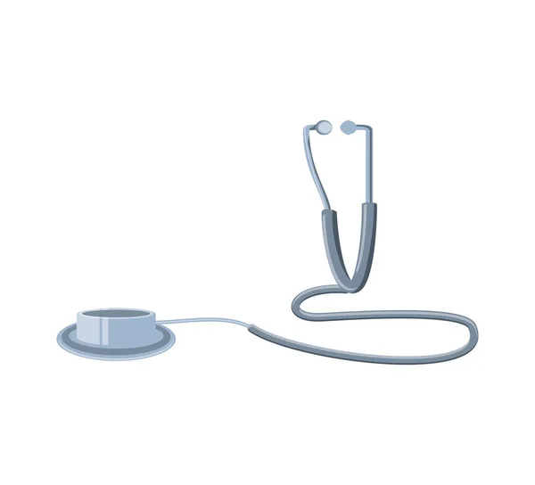 Stethoscope medical cardio device icon — Stock Vector