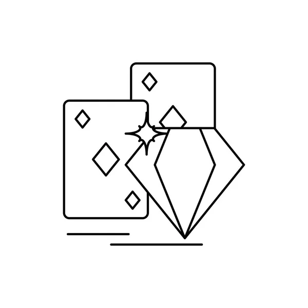Cartes de jeu de casino poker avec diamant — Image vectorielle