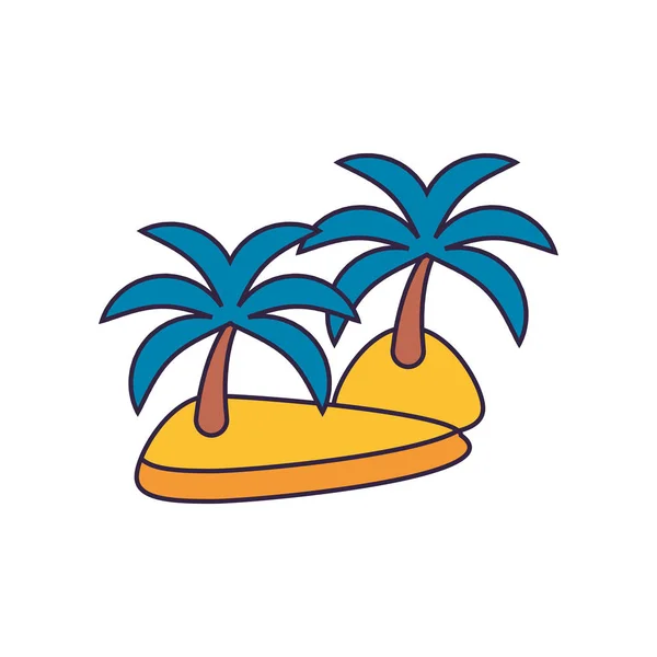 Island Beach med palmer Icon — Stock vektor