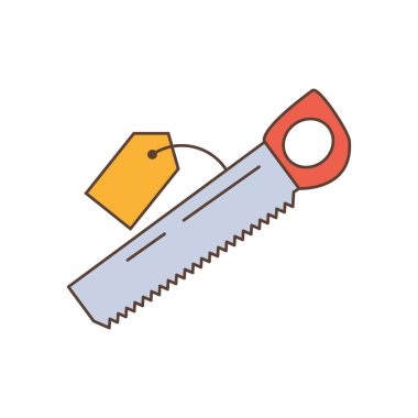 fiyat etiketi asılı testere aracı