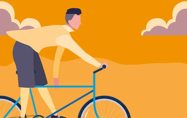 人们骑自行车活动图像 — 图库矢量图片