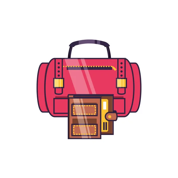 Cestovní kufr s peněženkou — Stockový vektor