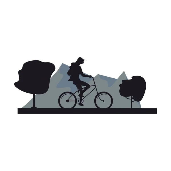 自転車に乗る人のアクティビティイメージ — ストックベクタ