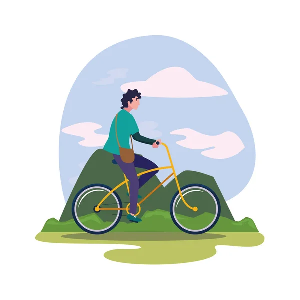 Persone in bicicletta immagine attività — Vettoriale Stock