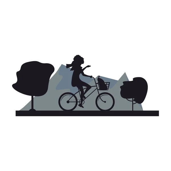People riding bicycle activity image — Stock Vector