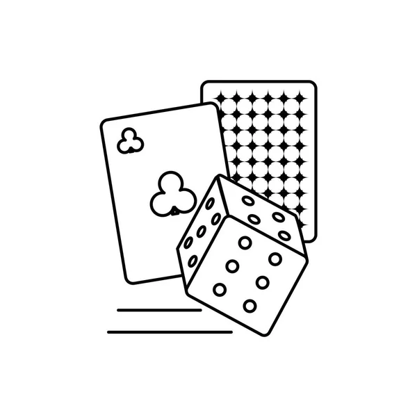 Poker casino cartas de juego con dados — Vector de stock