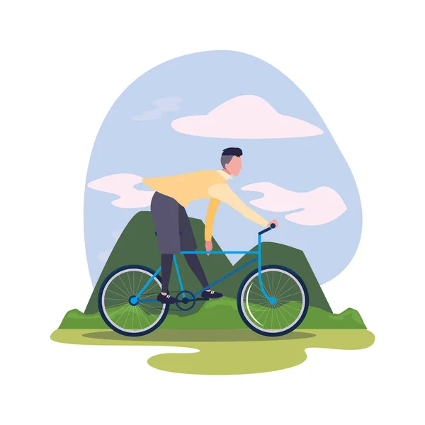 Personas montar bicicleta actividad imagen — Archivo Imágenes Vectoriales