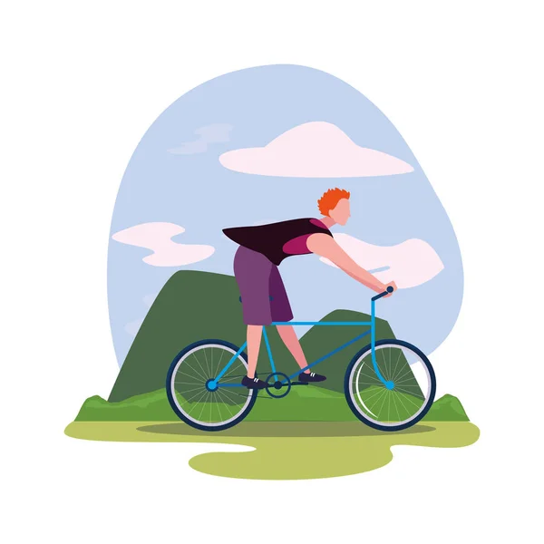 People riding bicycle activity image — Stock Vector