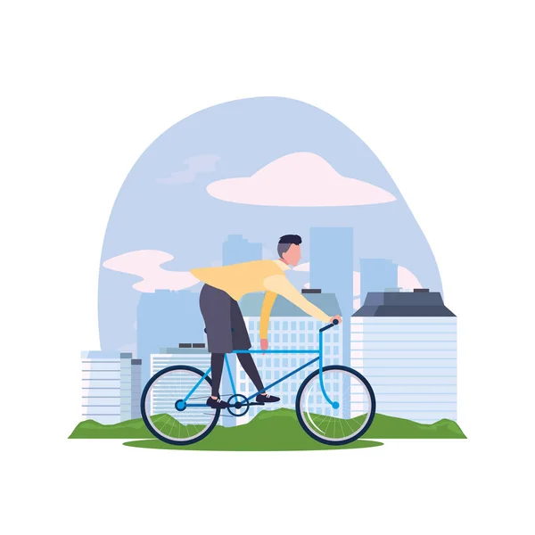 Människor ridning cykelaktivitet bild — Stock vektor