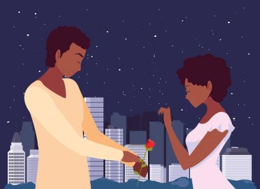 çiçek bir kadın romantik veren adam