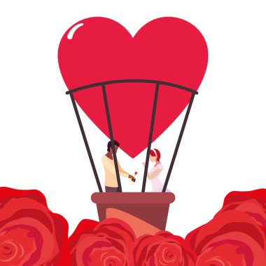 çift romantizm seyahat sıcak hava balonu