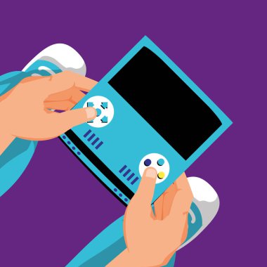 kolu video oyun cihazı ile oyuncu elleri
