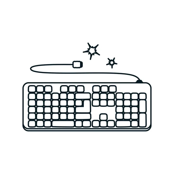 Computadora teclado hardware aislado icono — Archivo Imágenes Vectoriales
