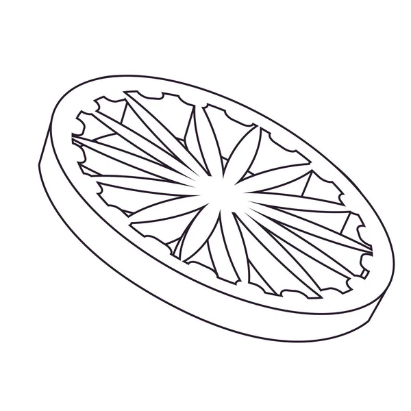 Icono de la rueda de ashoka sobre fondo blanco — Vector de stock