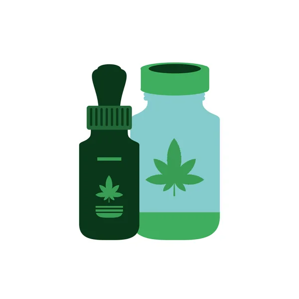 Bottiglia di cannabis prodotto contagocce icona — Vettoriale Stock