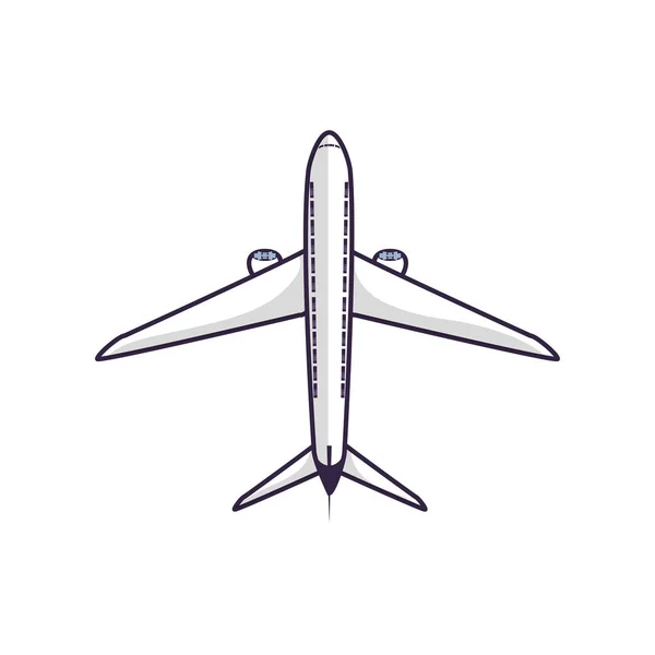 Airplane flying vehicle isolated icon — Stock Vector