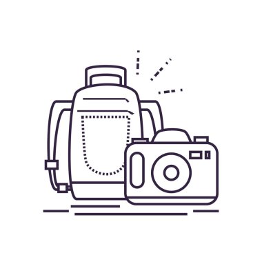 kamera fotoğraflı seyahat bavul ekipmanları