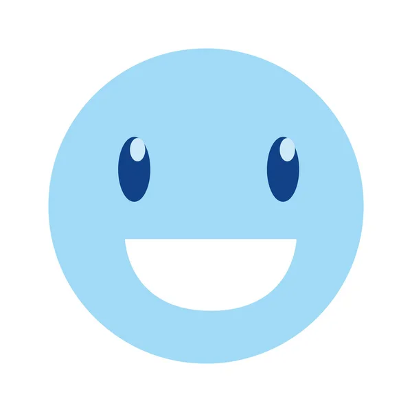 Emoticono sonriente cara feliz fondo blanco — Vector de stock