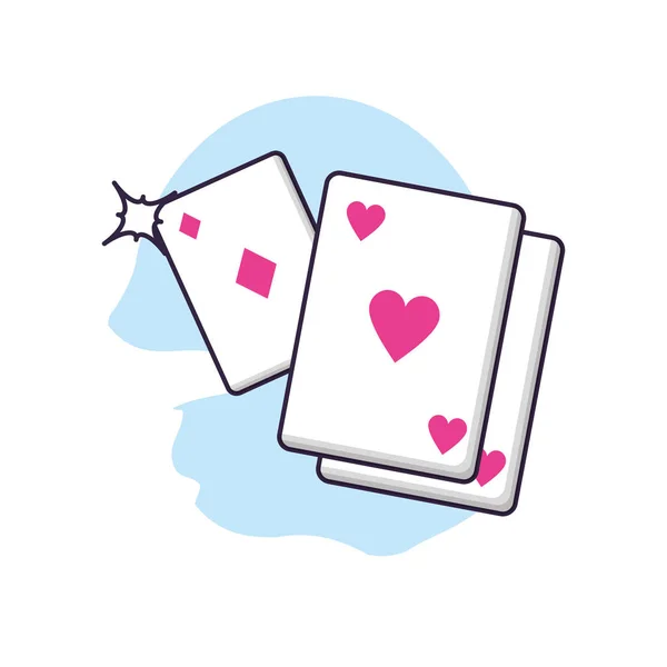Poker Casino spel kort ikoner — Stock vektor