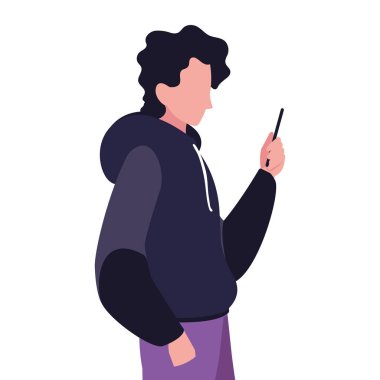 akıllı telefon sosyal medya kullanarak genç adam