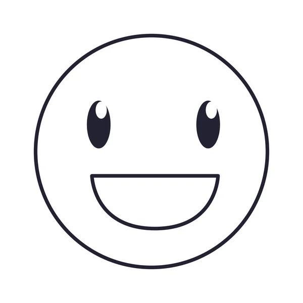 絵文字スマイリー幸せな顔白い背景 — ストックベクタ