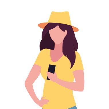 akıllı telefon sosyal medya kullanarak genç kadın