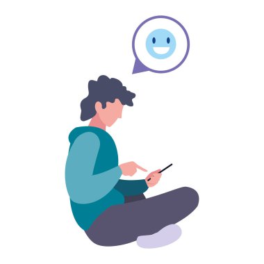 akıllı telefon sosyal medya kullanarak genç adam