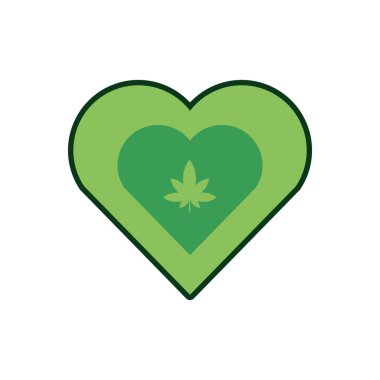 esrar yaprak simgesi ile kalp