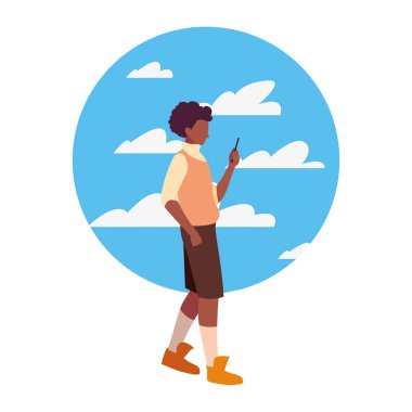 akıllı telefon sosyal medya kullanarak genç adam