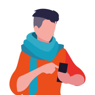 akıllı telefon sosyal medya kullanarak genç adam