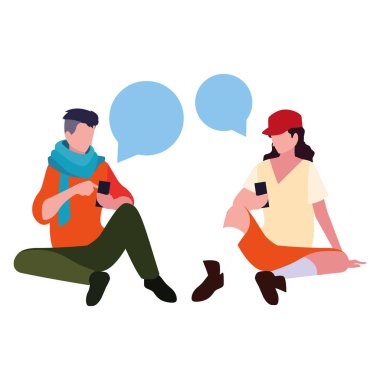 akıllı telefon cihazları kullanan iki adam