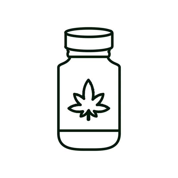 Cannabis botella producto medicina icono — Vector de stock