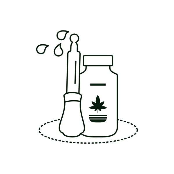 Cannabis bottle product dropper icon — Stock Vector