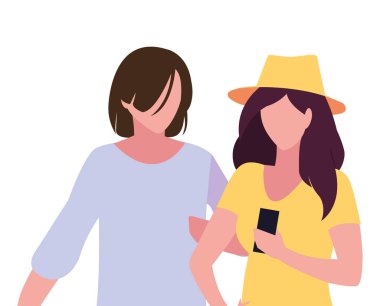 akıllı telefon sosyal medya kullanarak genç adam ve kadın