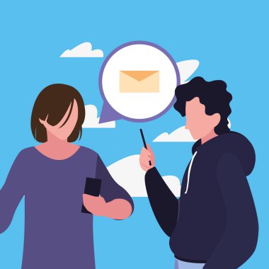 akıllı telefon sosyal medya kullanan iki adam