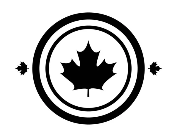 Liść klon Kanada w kształcie okręgu — Wektor stockowy