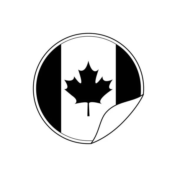 Vlag van Canada in shape Circle — Stockvector