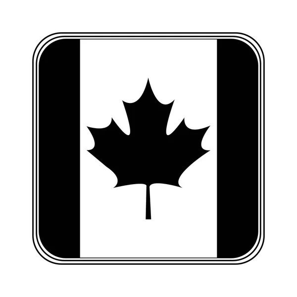 Bandiera del Canada icona patriottica — Vettoriale Stock