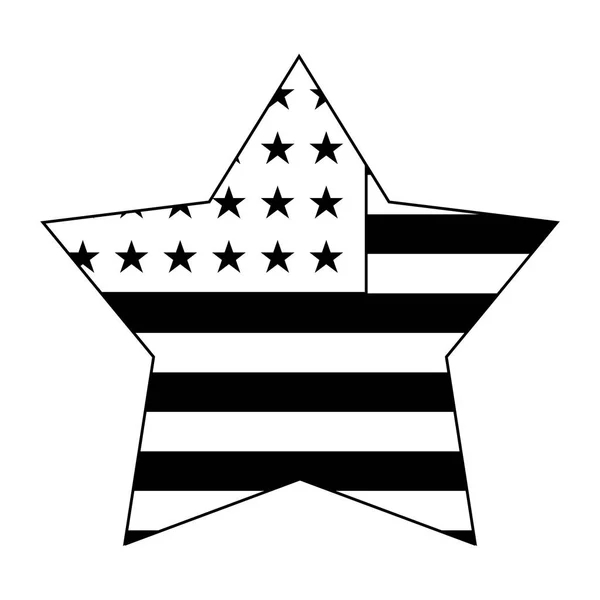 Estado unido de la bandera americana en forma de estrella — Vector de stock