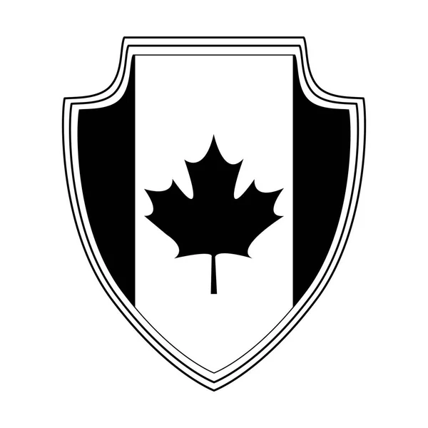 Прапор Канади патріотичний у формі щита — стоковий вектор