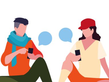 akıllı telefon cihazları kullanan iki adam